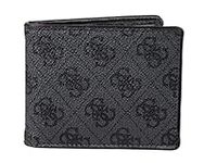 GUESS mens Slimfold Wallet, Charcoal/Black, One Size UK