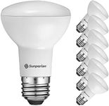 SUNPERIAN 6 Pack BR20 LED Bulb, 6W=50W, 6500K Ultra Daylight, 550 Lumens, Dimmable Flood Light Bulbs for Recessed Cans, Enclosed Fixture Rated, Damp Rated, UL Listed, E26 Standard Base