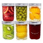 LONTOM Mason Jar, 6PCS 8.8Oz/250ml Overnight Oats Jars, Glass Jars with Lids, Wide Mouth Mason Jars for Jams, Yogurt, Pickles,Beans, Preserves, Overnight Oats, Spices, Drinking, Food Storage