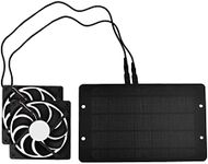 7V 10W Waterproof Solar Powered Fan, Portable Solar Powered Extractor Fan, Fan with Two Fans for Chicken Coops, Greenhouses, Sheds, Pet Houses