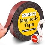 Flexible Magnetic Tape with Strong Self Adhesive - Ideal Magnetic Roll Tape for DIY and Craft Projects - Sticky Magnets for Refrigerator and Dry Erase Board