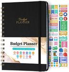 Budget Planner - Budget Book with Bill Organizer and Expense Tracker, 6.1" x 8.25", 12 Month Undated Finance Planner/Account Book to Take Control of Your Money, Start Anytime, Black