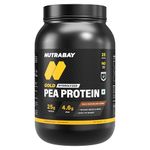 NUTRABAY Gold 100% Pea Protein Powder - 1kg, Rich Chocolate Crème | 25g Protein, 4.6g BCAA, 5g Fiber | Complete Amino Profile | Tastiest & Smoothest Vegan, Plant Protein | Muscle Gain & Fast Recovery
