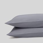 100% Organic Cotton King Pillow Case Set | Cal King Pillow Case Set | Light Gray | 20" x 40" | Percale Weave | 300 Thread Count | GOTS Certified | Cool Crisp Breathable | Luxury Finish | Sustainable