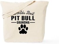 CafePress Worlds Best Pit Bull Grandma Tote Bag Natural Canvas Tote Bag, Reusable Shopping Bag