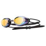 TYR Unisex Adult Blackhawk Racing Mirrored Low Profile Swimming Goggles - Gold/Metal Rainbow/Black, Medium