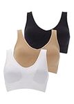 Boolavard The Ultimate Comfort Bra. Seamless Support Comfort Sport Stretch Action Leisure Black White (as8, Alpha, l, Regular, Regular)