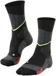 FALKE Men's SC1 Ski Socks, Merino Wool, Mid Calf, Ultra Light Cushion, Breathable Quick Dry, Winter Athletic Sock, Black (Black-Mix 3010), 9-10, 1 Pair