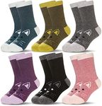 Eocom 6 Pairs Children's Winter Warm Wool Animal Crew Socks Kids Boys Girls Socks (Cat B, 1-3 Years)