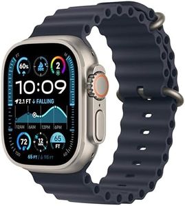 Apple Watch Ultra 2 [GPS + Cellular 49mm] Smartwatch, Sport Watch with Natural Titanium Case with Navy Ocean Band. Fitness Tracker, Precision GPS, Action Button, Extra-Long Battery Life