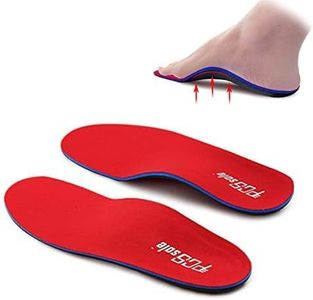 PCSsole Orthotic Arch Support Insoles for Men – Flat Feet, Plantar Fasciitis, Red, Size 9.5-10