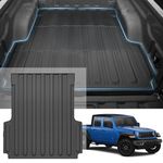 GALVAGNITE Truck Bed Mat for Jeep Gladiator Accessories 2020-2024, Thickened TPE Pickup Truck Bed Liner Fit Gladiator JT All-Weather