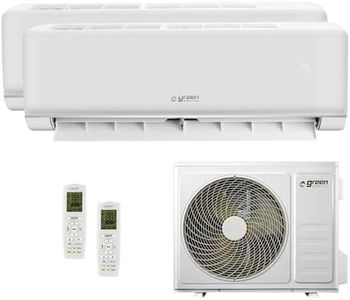 Green Electric Plus Klimaanlage Dual Split 9000+9000 BTU, Wi-Fi, R32, Energieeffizienz A++/A+, Klimagerät mit Zwei Inneneinheiten und 1 Außeneinheit, Fernbedienung, App-Steuerung, Niedriger Verbrauch