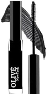 Olive NewYork Waterproof Mascara – 24H Smudge-Proof, Long-Lasting Volumizing & Lengthening Mascara – Deep Black, Sweatproof, Clump-Free, Ultra Defining Lash Lift Mascara
