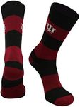 TCK Indiana Hoosiers Game Day Striped Socks (Crimson/Black, Large)