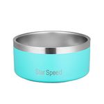 StarSpeed Stainless Steel Dog Bowl. Dog Water Bowls for Large Dogs with Rubber Bottom, Drop Resistant and Durable, Keeps Cold, Holds 8 Cups of Water, Fits Different Size Dog Bowls. (64oz, light green)