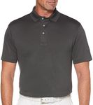 PGA TOUR mens Airfluxâ„¢ Solid Mesh Short Sleeve Polo Shirt, (Sizes - 4xl) Golf Shirt, Asphalt, Medium US