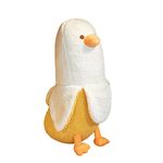 Napacoh Banana Duck Plush Toy, Plushies Kawaii Accessories Cute Duck Banana Stuffed Animal Pillow Gift for Girls Women (50cm/19.69", White)