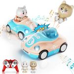 Toddler Remote Control Car - 2 Pack RC Cars for Toddlers 18 Months, RC Battle Race Car RC Cartoon Car Toys Toddler Toys for Kids Age 2 3 4 5 6 Years Old, RC Cars Birthday Gift for Boys (Pink)