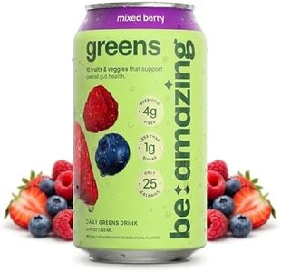 Be Amazing Greens Drink, Mixed Berry, Ready to Drink, 10 Organic Fruits & Vegetables, Coconut Water, Vitamin C, Prebiotic Fiber, 25 Calories, Low Sugar, Vegan, Gluten Free, On the Go, 8 Pack
