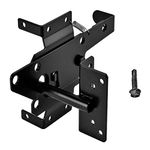 Heavy Duty Fence Self-Locking Gate Latch – Black Finishing Post Mount Steel Automatic Gravity Lever Wood Fence Gate Latches with Fasteners Hardware for Secure Pool/Yard/Garden by LAJIAOZ