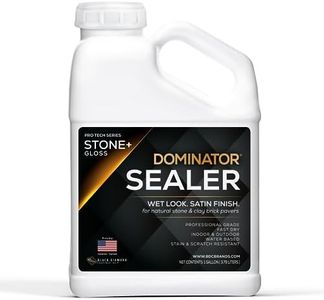 1 Gal. DOMINATOR Stone+ Gloss Clear Acrylic Sealer | Satin Finish Stone Sealer, Clay Brick Sealer | Color Enhancing | Professional Grade | Fast Dry | Indoor and Outdoor