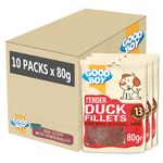 Good Boy - Tender Duck Fillets - Dog Treats - Made with 100% Natural Duck Breast Meat - 80 g ℮ - Low Fat Dog Treats - Case of 10