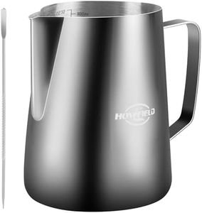 Milk Frothing Pitcher 32 Oz, Milk Frother Cup 304 Stainless Steel Steaming Jug with Clear Scale and Latte Art Pen, Barista Tools for Espresso, Cappuccino, Coffee Machine Accessories (900ml)