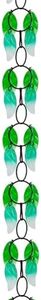 dreamysoul Rain Chains for Outside, 7.87FT Adjustable Green Glass Leaf Rain Chain, Rain Catcher Chains for Gutters Downspout, Eaves, Drainage