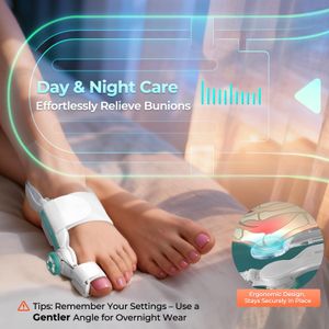 TENICORE Bunion Corrector – Adjustable Toe Straightener with Anti-Slip Heel Strap, Day & Night Support, 1PC