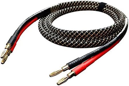 tunghey Speaker Wire with Banana Plugs - Pure Copper Speaker Cables, Gold Plated Tips, 12 Gauge AWG, 245 Strands (2m)