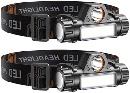 LETOUR Headlamp Rechargeable, Ultra-Light Led Headlight Flashlight Waterproof, 2 Pack Head Lamp Flashlight for Outdoor, Camping, Hiking, Hunting, Running, Repairing, Fishing, Cycling