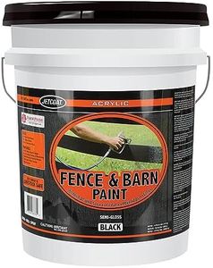 Jetcoat Farm Pride Acrylic Outdoor Fence and Barn Paint, Waterproof Exterior Paint for Wood Planks, Roofs, Concrete & More, 5 Gallon (Dries to a Semi-Gloss Black Finish)