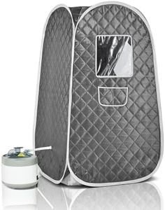 iDOTODO Full Size Portable Steam Sauna Tent, Portable Sauna Home, Full Body Personal Home Spa One Person Steam Saunas for Home with Remote Control, 4L/1500W Sauna Steamer Machine, Foldable Sauna Chair