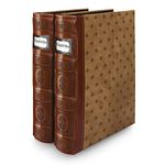 Bellagio-Italia Tuscany CD/DVD Storage Binder Set - Leather - 96-Disc Capacity - Storage Organizer for DVDs, CDs, Blu Rays, & Video Games - Acid-Free Binder Organizer Sheets - 2 Pack - Cognac