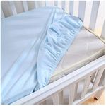 Dudu N Girlie Cot Bed Cotton Fitted Sheets | Cot sheets 140 x 70 Fitted Cotton | Jersey Soft Besheet Hypoallergenic Fully Elasticated Skirt Breathable (Single Pack, Blue)