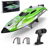 RC Boat,2.4Ghz Remote Control Boat Outdoor Radio Controlled Watercraft with Low Battery Alarm Rechargeable Battery,Self Righting Racing Boats for Pools and Lake 25KM/H for Childrens or Adults(Green)