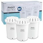 Invigorated Water PH001 Ultra Alkaline Water Filter – Replacement Water Filters for Pitchers – pH Water Filter Cartridge – for Alkaline Water Filter Pitcher, 300 Gallon Capacity (3-Pack White)