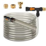 hygger Aquarium Vacuum Water Change Kit 49FT PVC Hose Fish Tank Auto Siphon Gravel Cleaner with 3 Types of Brass Fittings for Fish Tank Gravel & Sand Cleaning