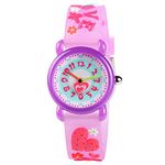 Venhoo Kids Watches Cartoon Waterproof Silicone Children Wristwatches Time Teacher Gifts for Girls (Purple Heart)