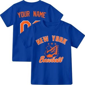 INAOO New York M T-Shirt Custom Name and Number for Boys Girls Toddlers