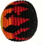 Charella Hand-Made Knitted Footbags, Colorful Crochet Footbag for Adults & Beginners, Juggling Balls with Multicolored Geometric Pattern, Outdoor Game & Party Fun (1pc-x)