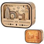 DRMFLE 3D London Souvenir Gifts for Women Men,Wood Crafts London Landmark Building Model UK Travel Souvenir Gifts The Gherkin Big Ben Tower Bridge London Eye, Desktop Wooden Ornaments Birthday Gifts