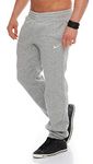 Nike Club Cuff Pants-Swoosh Men's Tracksuit Bottoms , 611459-063 , grey - dark grey heather / white, L