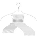 Mawa Reston Lloyd Silhouette Ultra-Thin Series, Non-Slip Space Saving Shirt Hanger, Style 42/FT, Pack of 20, White, 20 Count