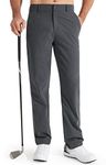 Libin Mens Golf Trousers Slim Fit Stretch Work Dress Pants 32" Quick Dry Lightweight Casual Comfort Outdoor Pants Chino Trousers with Pockets, Iron Grey, 38W x 32L