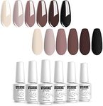 Vishine Nude Brown Collection Gel Nail Polish Set - 6 Colors Gel Polish Set Kit UV LED Soak Off Gel Polish 0.27 OZ 8ML