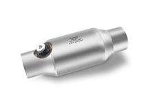 WaSaett 2.25" Catalytic Converter Universal 2.25 Inch Inlet/Outlet Universal High Flow Front Catalytic Converter with O2 Port Direct-Fit (EPA Compliant)