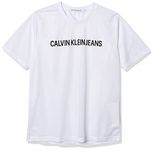 Calvin Klein Men's Classic Ck Jeans Logo Short Sleeve Crewneck T-Shirt, Bright White Racing, XX-Large