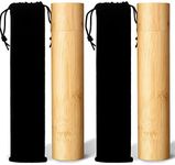 Yalikop 2 Sets Scattering Urns Bamboo Scattering Cremation Small Urns Mini Bamboo Spreading Funeral Urn Tube Keepsake Urn with Black Velvet Bag Scattering Urns Human Ashes Casket for Humans Pet Dog